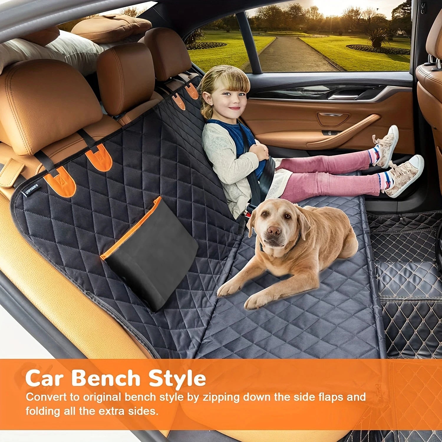 Dog Car Seat Cover for Pets Seat Cover Hammock 600D Heavy Duty Scratch Proof Nonslip Durable Soft Back Seat Covers for Cars
